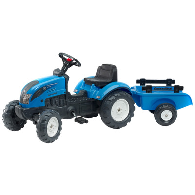 Tractor cu pedale pentru copii Landini cu remorca, albastru