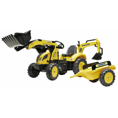 Tractor cu trailer si excavator, Komatsu