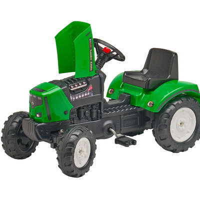 Tractor pentru copii cu pedale si remorca, verde
