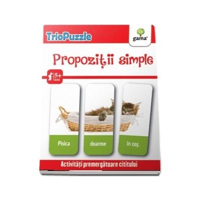 TrioPuzzle - Propozitii simple. Activitati premergatoare cititului si scrisului (Contine 60 de carduri)