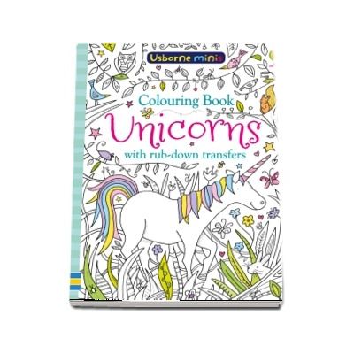 Unicorns colouring book with rub-down transfers
