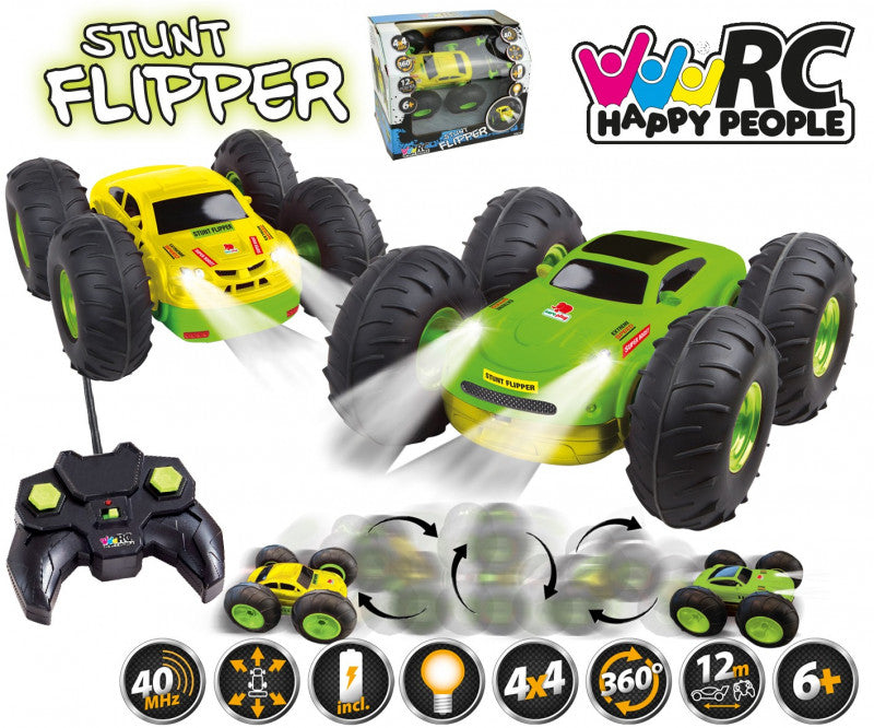 Vehicul RC Stunt Flipper de 15 cm cu lumina