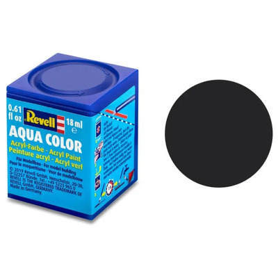 Vopsea acrilica negru gudron mat pentru modelism Revell 18 ml