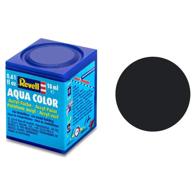 Vopsea acrilica negru mat pentru modelism Revell 18 ml