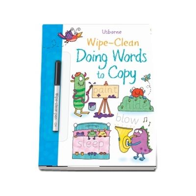 Wipe-clean doing words to copy